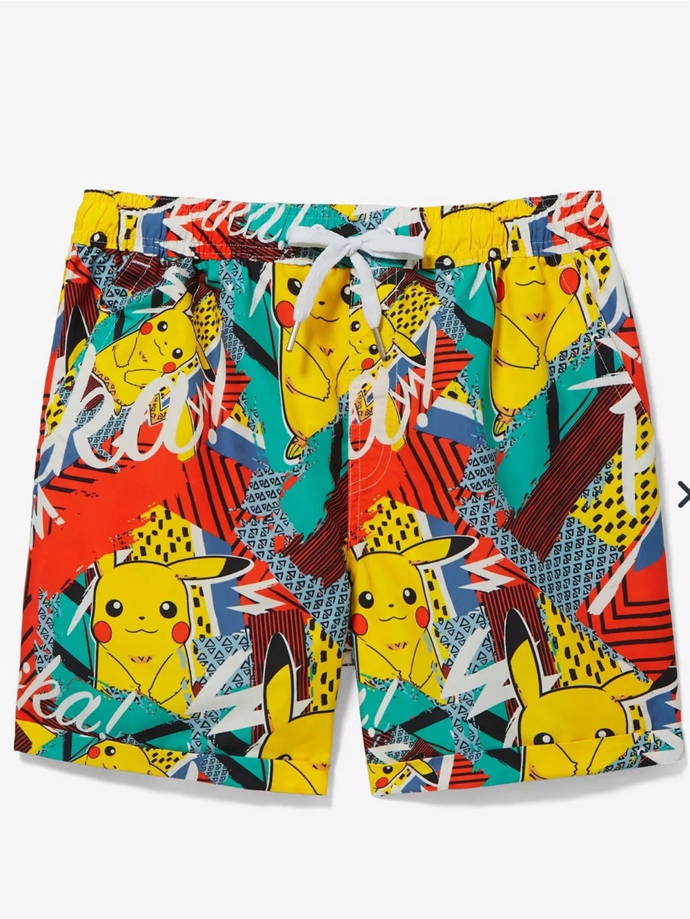 OppoSuits Pikachu Summer All Over Print Swim Trunks Size XL